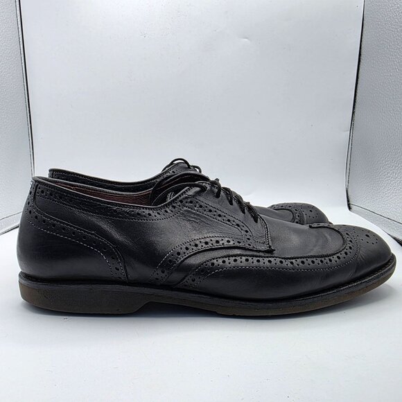 Allen Edmonds Road Warrior Mens Size 9.5 Black Wing Tip Brogue Derby Dress - Picture 12 of 13